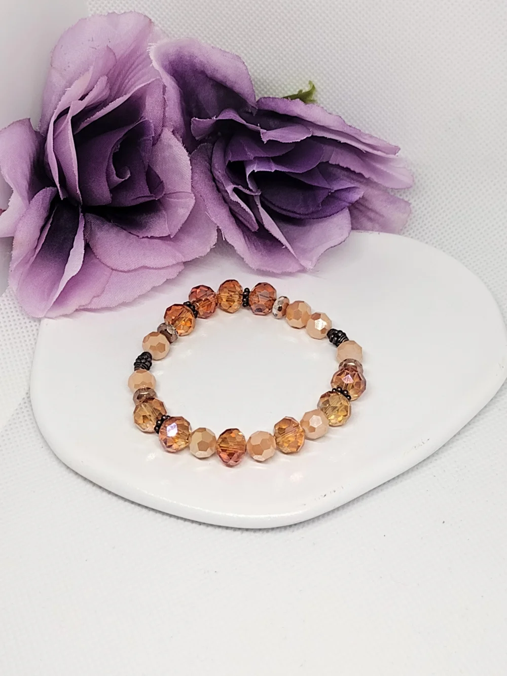 🌸2/$16🌸 Faceted Brown Amber Beaded Stretch Bracelet